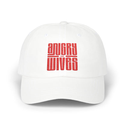 Dad Cap – 'Angry Wives' Retro Red Bold AW Logo Graphic Hat
