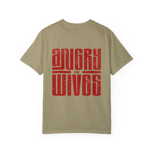 Angry Wives Graphic T-Shirt — Bold Retro Red Chest & Back Print