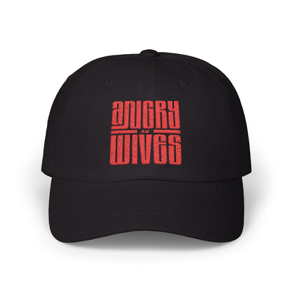 Dad Cap – 'Angry Wives' Retro Red Bold AW Logo Graphic Hat