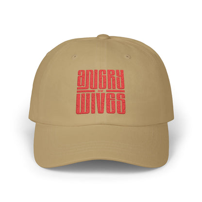 Dad Cap – 'Angry Wives' Retro Red Bold AW Logo Graphic Hat