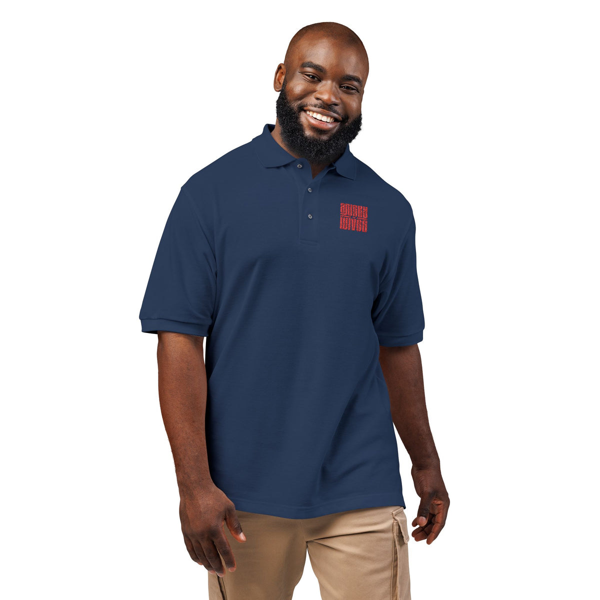 Embroidered Red QR Code Polo Shirt