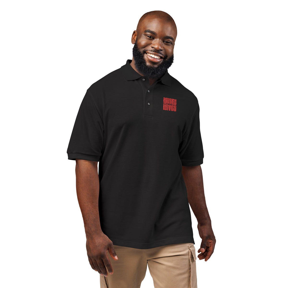 Embroidered Red QR Code Polo Shirt