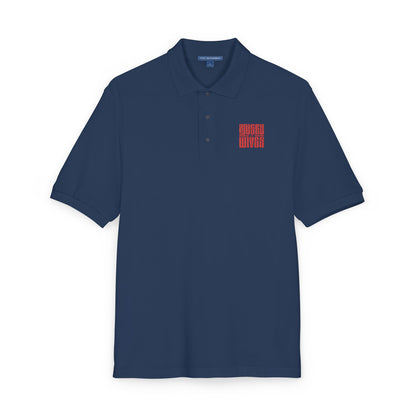 Embroidered Red QR Code Polo Shirt